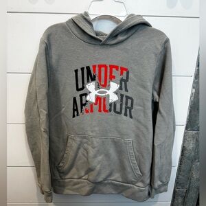 Under Armour Gray Pullover Hoodie with orange and White Logo